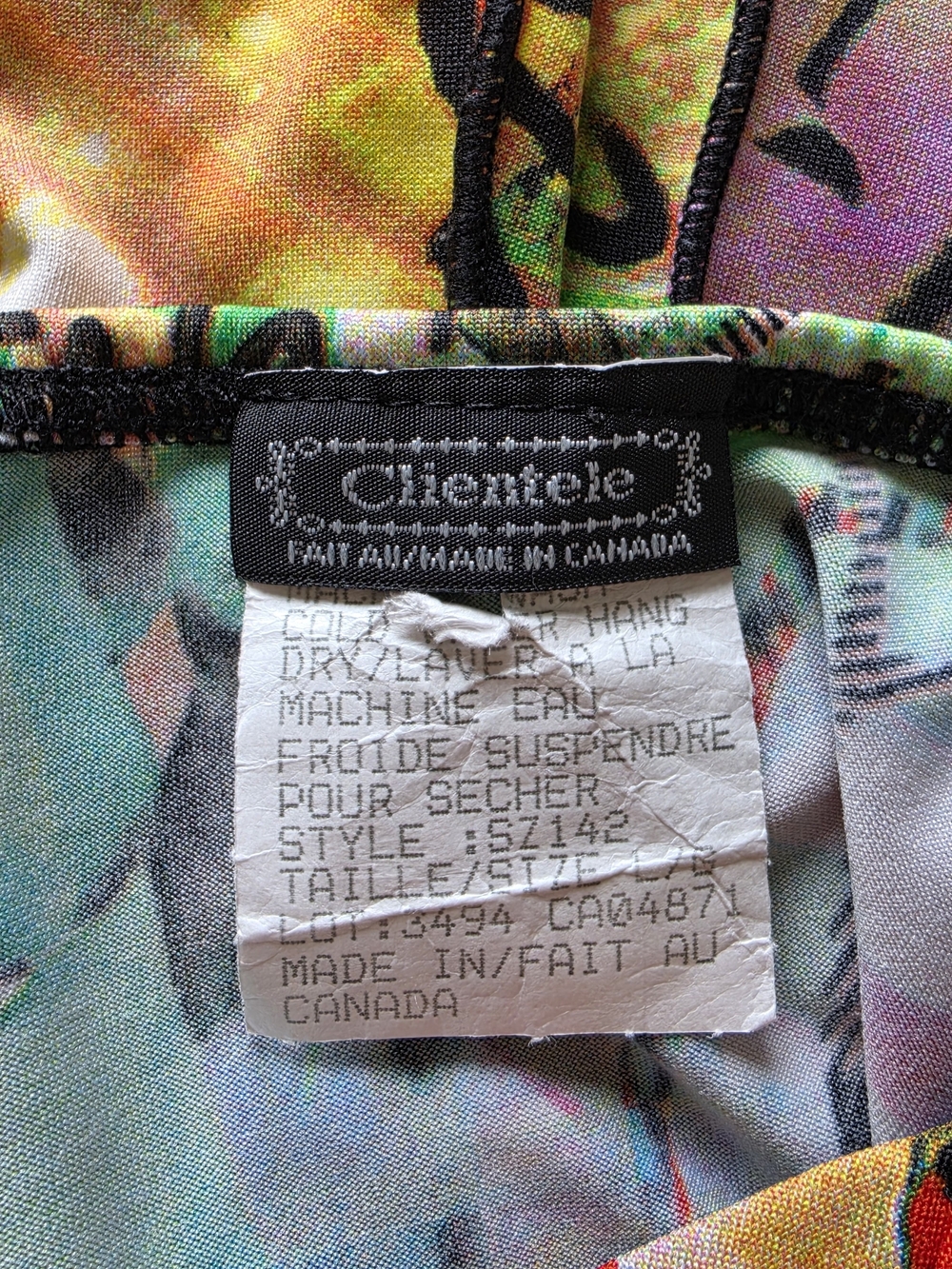 VINTAGE CLIENTELE ABSTRACT ART PRINT FLARED MIDI SUNDRESS SIZE L - Picture 7 of 7